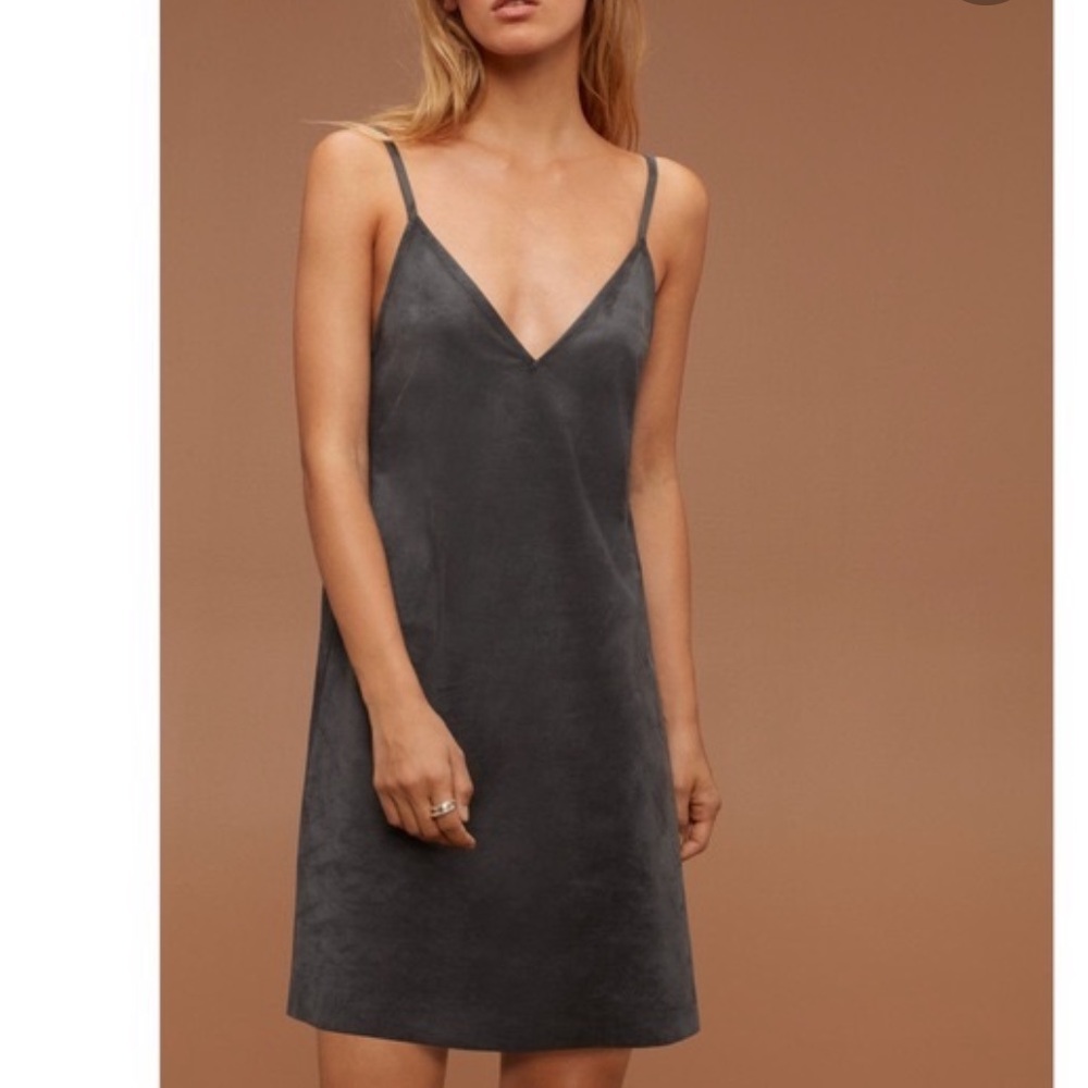WILFRED FREE Vivienne Faux-Suede V-Neck Dress NWOT
